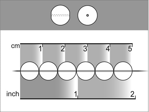 25 St. Runde Gepresste Perlen 8mm, Böhmisches Glas, Opak Weiß (Weiß Kreide)