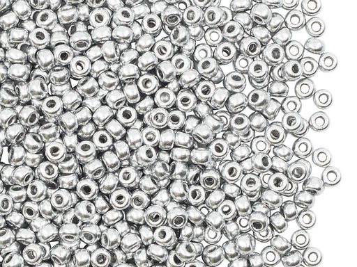 20 g 8/0 Rocailles Preciosa Ornela, Silber matt (Kristall Bronze Aluminium), Tschechisches Glas
