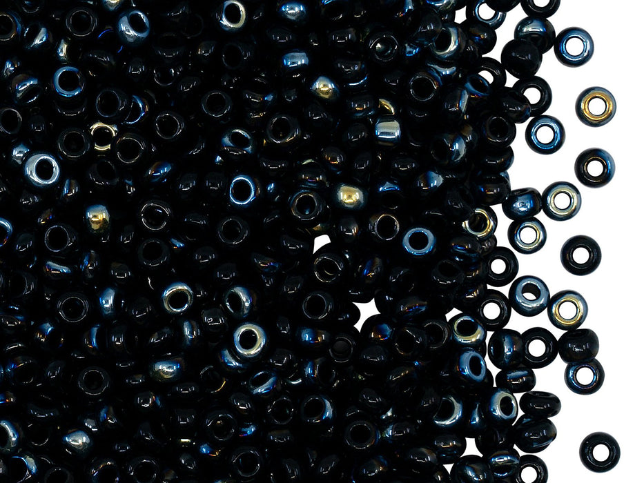Rocailles 8/0 Jet Black AB Schwarz Tschechisches Glas Farbe_Black Farbe_ Multicolored
