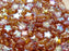 50p Sternperlen, 8 mm, Tschechisches Glas, Kristall, Orange schimmernd