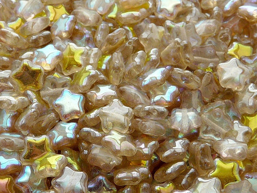 50 pcs 50 pcs Star Beads 8 mm Crystal Lemon Rainbow Czech Glass Yellow Multicolored