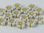 Hibiskusblüten Perlen 9mm Kreideweiß mit goldenem Dekor Tschechisches Glas Farbe_White Farbe_ Gold
