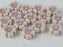 Hibiskusblüten Perlen 9mm Kreideweiß mit Bronzedekor Tschechisches Glas Farbe_White Farbe_ Brown