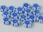 Hibiskusblüten Perlen 9mm Kreideweiß mit Blauem Dekor Tschechisches Glas Farbe_White Farbe_ Blue