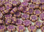 Hibiskusblüten Perlen 9mm Kreideweiß Terrakotta Lila Tschechisches Glas Farbe_Purple