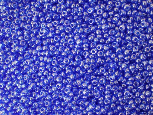 20 g 9/0 Rocailles Preciosa Ornela, Blau Transparent Luster, Tschechisches Glas