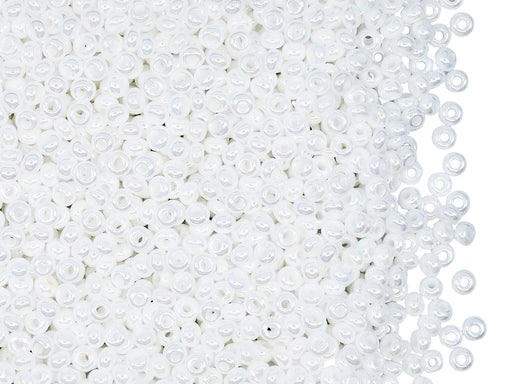 20 g 9/0 Rocailles Preciosa Ornela, Weiße Kreide Perlmutt, Tschechisches Glas