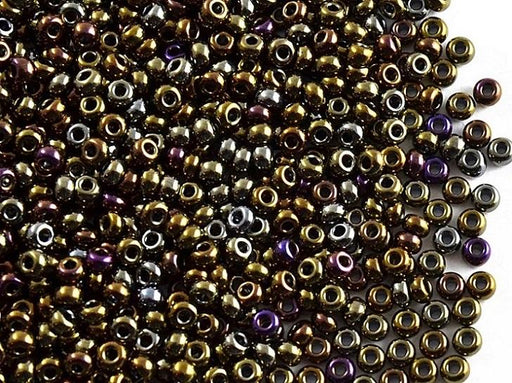 20 g 9/0 Rocailles Preciosa Ornela, Braun Iris Metallic, Tschechisches Glas