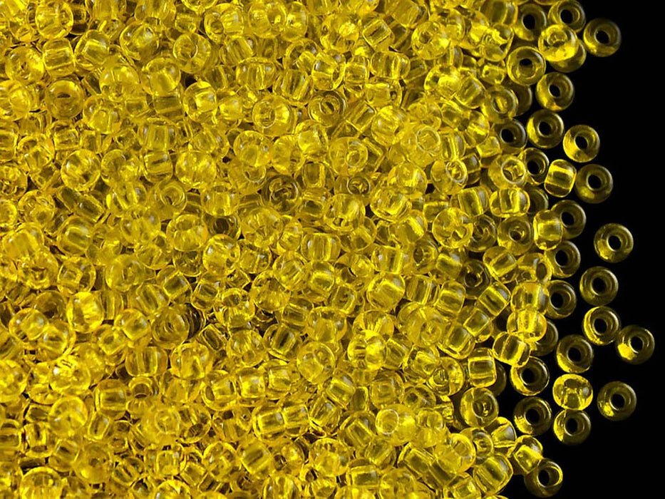 20 g 9/0 Rocailles Preciosa Ornela, Gelb Transparent, Tschechisches Glas