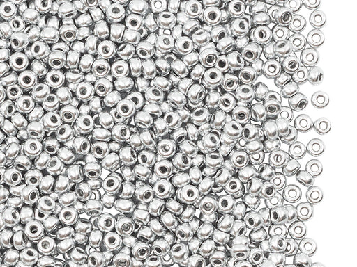 20 g 9/0 Rocailles Preciosa Ornela, Böhmisches Glas, Aluminium (Silber Matt)