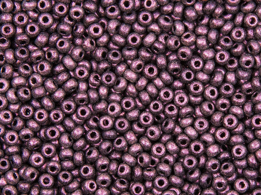 Rocailles 9/0 Jet Polychrome Rose Czech Glass Purple