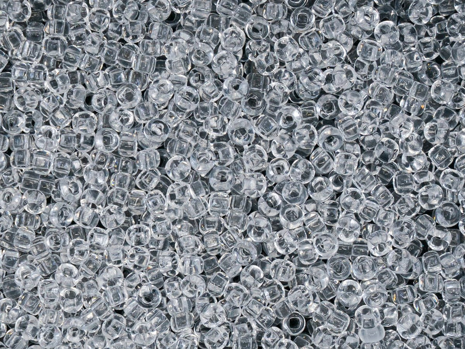 20 g Rocailles 9/0, Kristall Transparent quadratisches Loch, Tschechisches Glas (Rocailles Seed Beads)