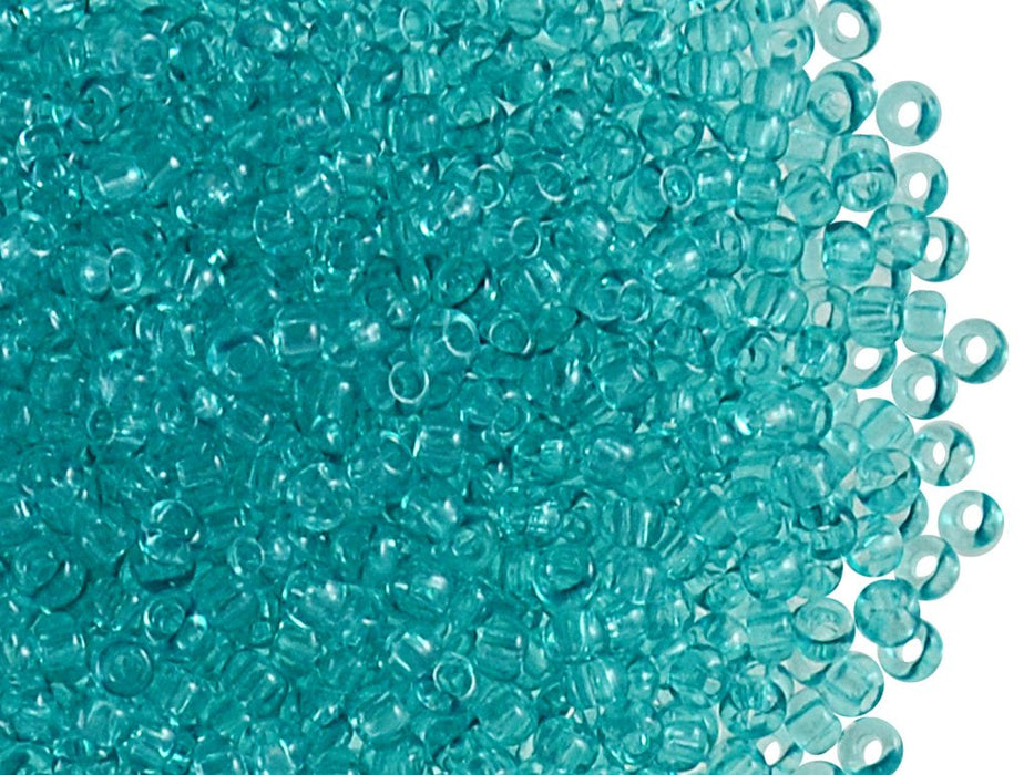 20 g 9/0 Rocailles Preciosa Ornela, Solgel Hellblau Transparent, Tschechisches Glas