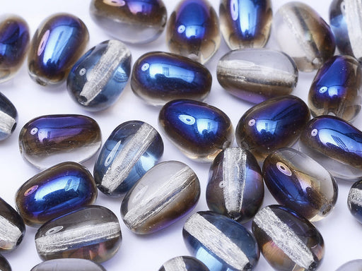 Glastropfen 11x8mm Kristall Azuro Tschechisches Glas Farbe_Blue Farbe_ Multicolored