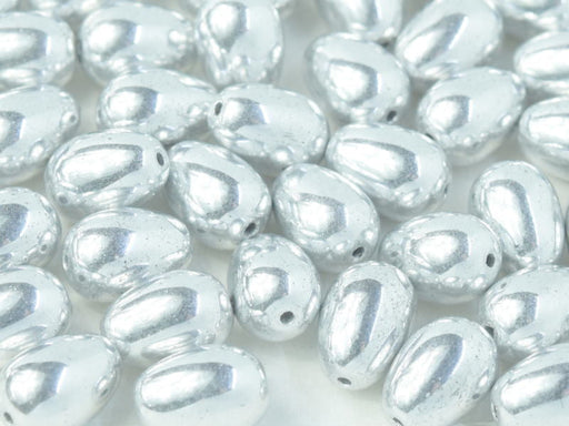 Glastropfen 11x8mm Kristall  Labrador voll Tschechisches Glas Farbe_Silver