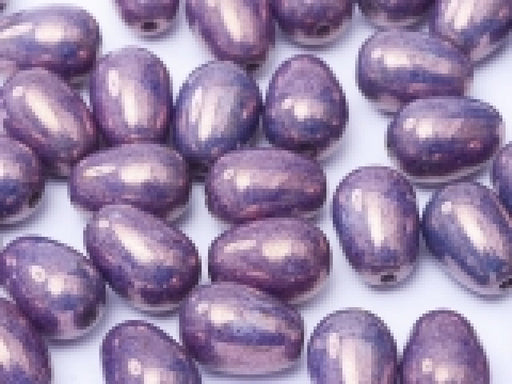 Glastropfen 11x8mm Kreideweiß Lila Vega Luster Tschechisches Glas Farbe_Purple