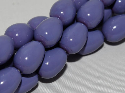 Glastropfen 11x8mm Helle Pflaume Tschechisches Glas Farbe_Blue