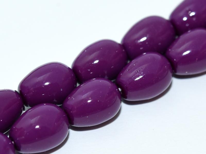 Glastropfen 11x8mm Aubergine Tschechisches Glas Farbe_Purple