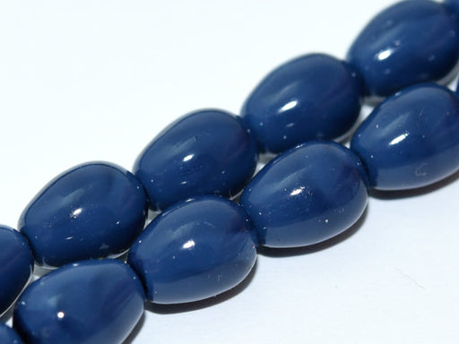 Glastropfen 11x8mm Baltisch Blau Tschechisches Glas Farbe_Blue