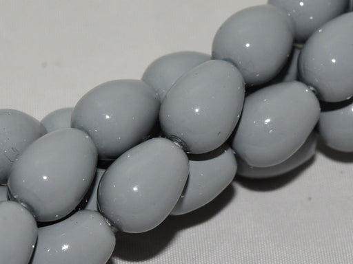 Glastropfen 11x8mm Grauer Nebel Tschechisches Glas Farbe_Grey