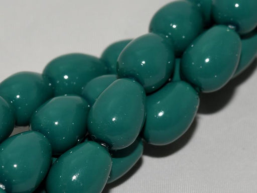 Glastropfen 11x8mm Türkis Grün Opak Tschechisches Glas Farbe_Green