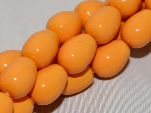 Glastropfen 11x8mm Kürbis Tschechisches Glas Farbe_Orange