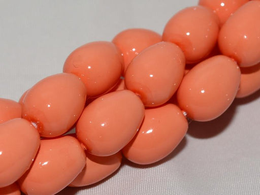 Glastropfen 11x8mm Pfirsich Koralle Tschechisches Glas Farbe_Pink