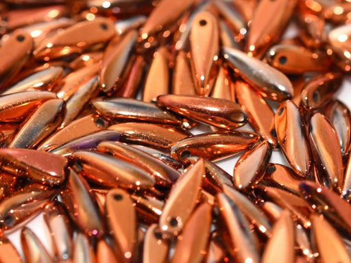 Dolchperlen 5x16 mm Undurchsichtiges Grau Volle Argentische Flare Tschechisches Glas Farbe_Grey