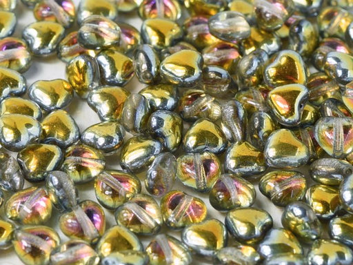 Herzperlen 6 mm Kristall Marea Tschechisches Glas Farbe_Yellow Farbe_ Multicolored