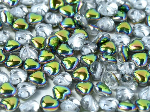 Herzperlen 6 mm Kristall Glasmalerei Tschechisches Glas Farbe_Multicolored
