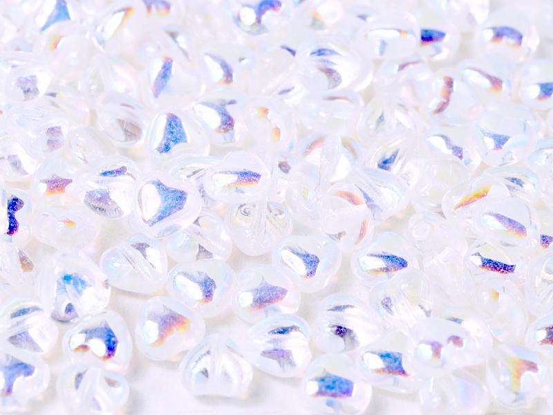 Herzperlen 6 mm Kristall AB Tschechisches Glas Farbe_Multicolored