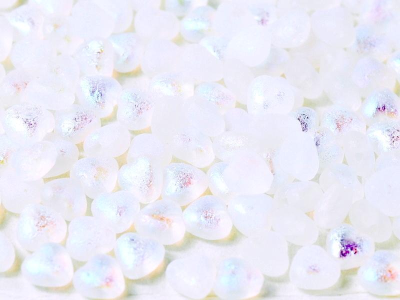 Herzperlen 6 mm Kristall geätzt AB voll Tschechisches Glas Farbe_Multicolored