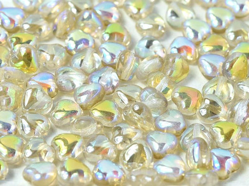 Herzperlen 6 mm Kristall Zitronengelb Schimmernd Tschechisches Glas Farbe_Yellow Farbe_ Multicolored