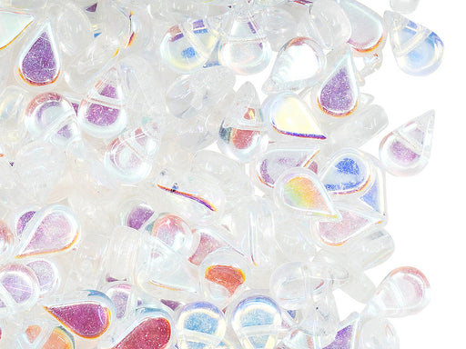 25 St. Amos® par Puca® Beads 5x8 mm, 2 Holes, Kristall AB, Böhmische Glas