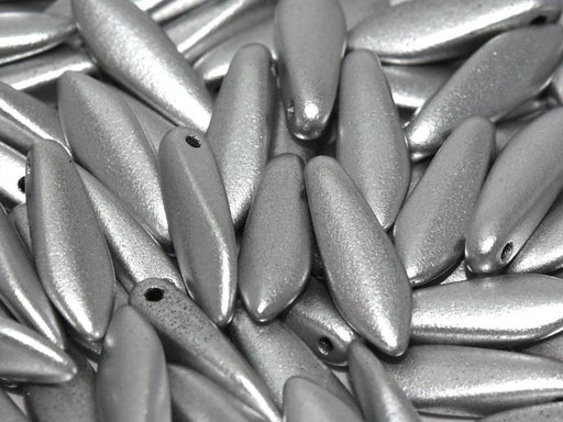Dolchperlen 5x16 mm Aluminium Silber Tschechisches Glas Farbe_Silver