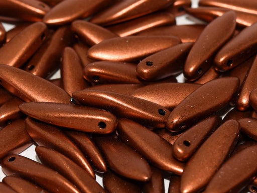 Dolchperlen 5x16 mm Kuperfer Tschechisches Glas Farbe_Brown