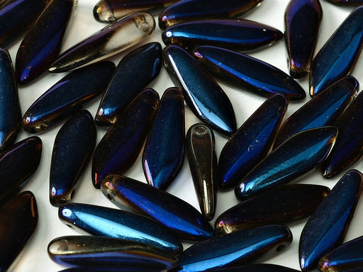 Dolchperlen 5x16 mm Kristall Voll Azuro Tschechisches Glas Farbe_Blue Farbe_ Multicolored