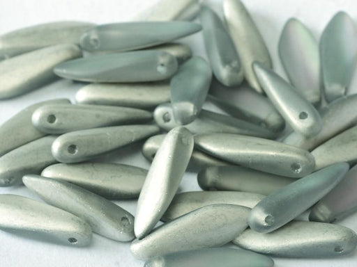 Dolchperlen 5x16 mm Kristall Vitrail Leicht Mattiert Tschechisches Glas Farbe_Grey Farbe_ Multicolored
