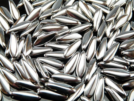 Dolchperlen 5x16 mm Kristall Labrador Voll Tschechisches Glas Farbe_Silver