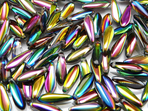 Dolchperlen 5x16 mm Kristall Vitrail Tschechisches Glas Farbe_Multicolored