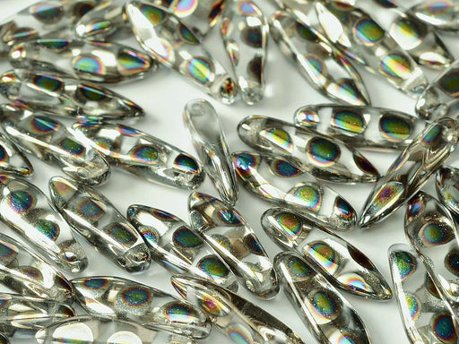 Dolchperlen 5x16 mm Kristall Vitrail Punkte Tschechisches Glas Farbe_Multicolored
