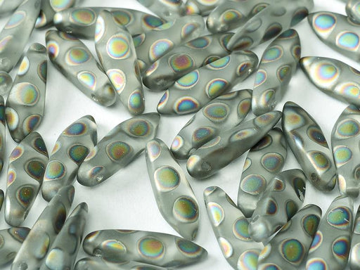 Dolchperlen 5x16 mm Kristall Vitrail Punkte Matte Tschechisches Glas Farbe_Multicolored