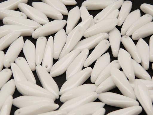 Dolchperlen 5x16 mm Kreideweilß Tschechisches Glas Farbe_White