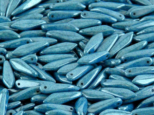 Dolchperlen 5x16 mm Kreideweil Baby-Blau Glanz Tschechisches Glas Farbe_Blue