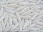 100 pcs Dolchperlen 5x16 mm, Kreideweiß Schimmer, Tschechisches Glas (Dagger Beads)