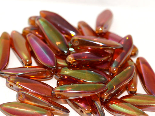 Dolchperlen 5x16 mm Topas Apricot Medium voll Tschechisches Glas Farbe_Multicolored