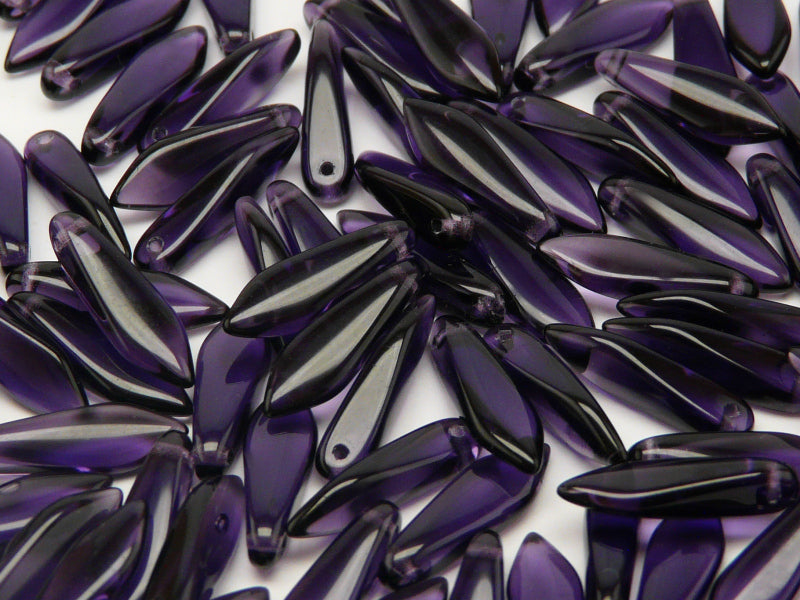 Dolchperlen 5x16 mm Hellviolett Tschechisches Glas Farbe_Purple