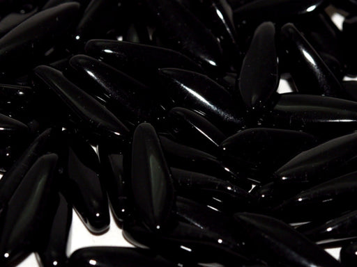 Dolchperlen 5x16 mm Schwarz Tschechisches Glas Farbe_Black
