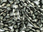 Dolchperlen 5x16 mm Schwarze Labrador-Punkte Tschechisches Glas Farbe_Black Farbe_ Silver