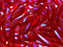 Dolchperlen 5x16 mm Rot AB-Streifen Tschechisches Glas Farbe_Red Farbe_ Multicolored